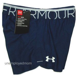 Under Armour Navy Girls Short Athletic Sports Active Wear BTS Gym Cheer PE